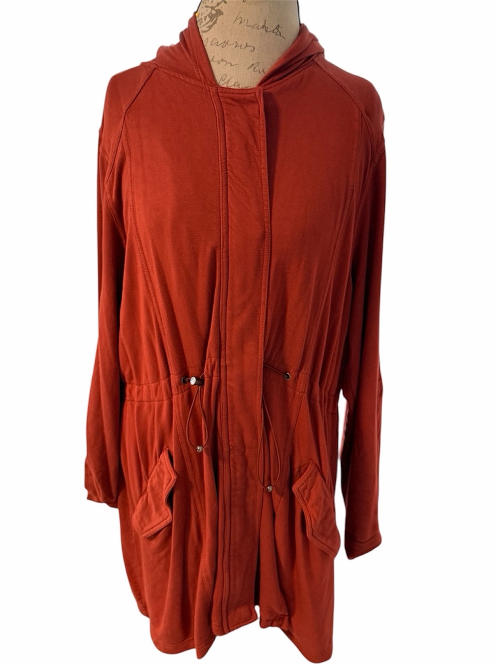 torrid terracotta rust longline hooded jacket parka size 2 2x